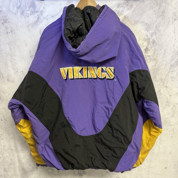 Vintage Minnesota Vikings Reebok Proline Puffer Jacket Mens XL Purple - Picture 2 of 16